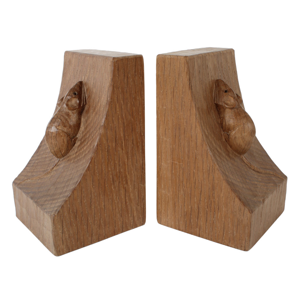 Robert 'Mouseman' Thompson carved bookends