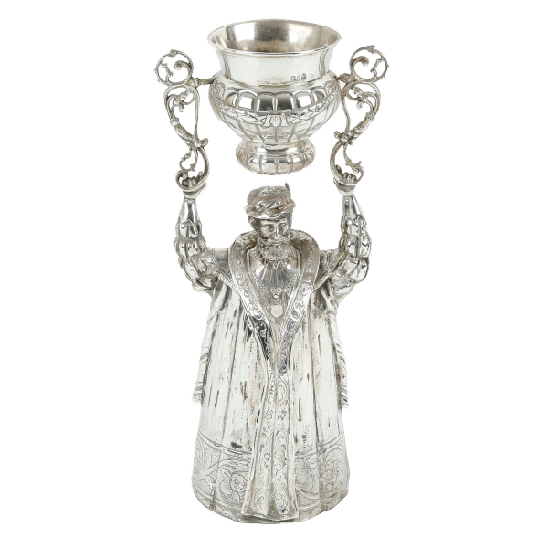 A German silver tall wager or marriage cup