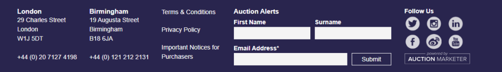 Signing up for auction alerts