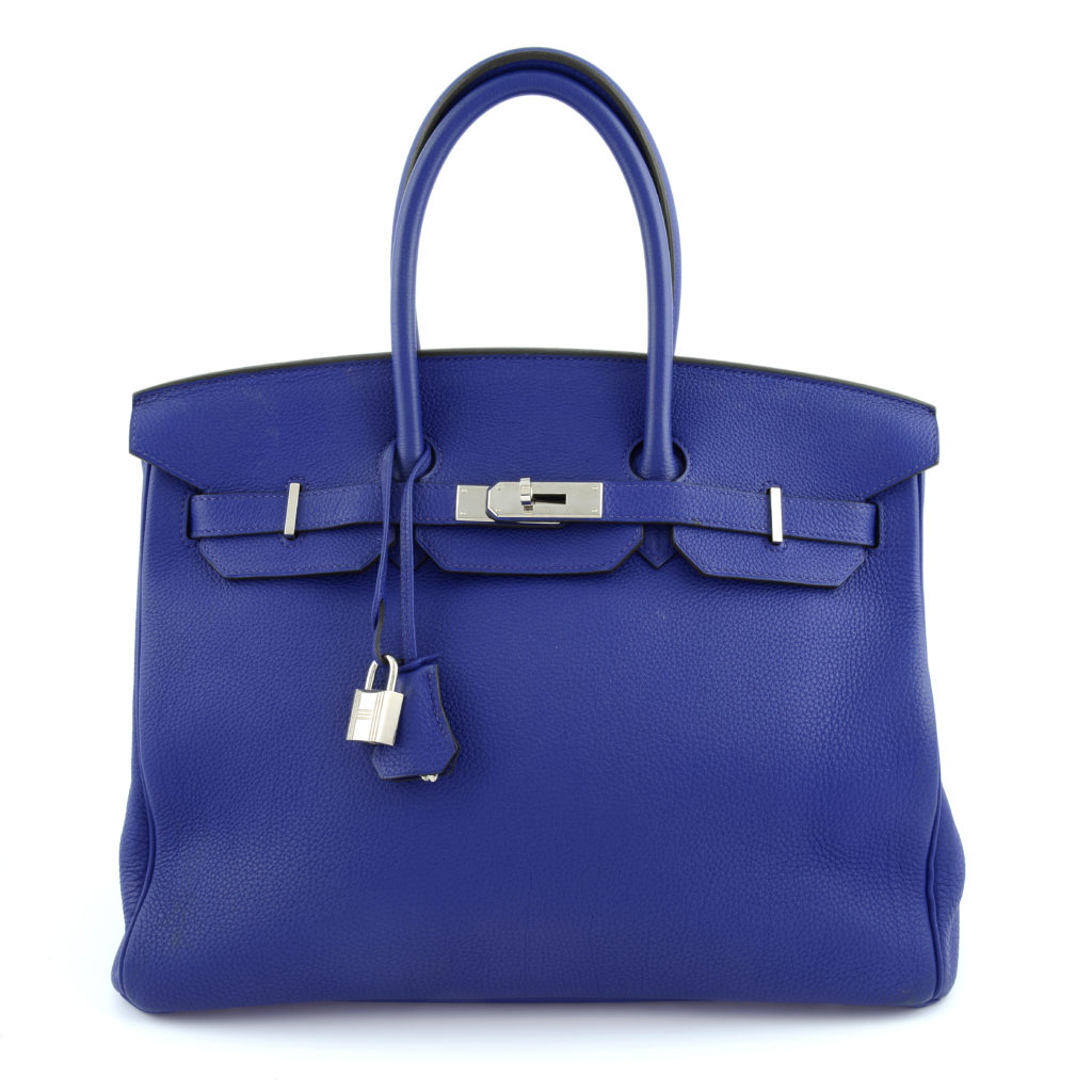 an Electric Blue Togo leather Hermès Birkin 35 handbag