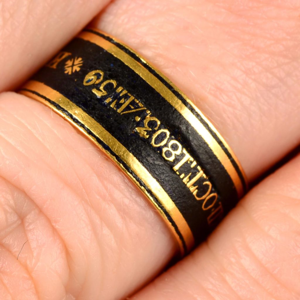 Mourning ring  -engraving reads 'Henry Duke of Beaufort Ob. 11 Oct 1803. AE59'.