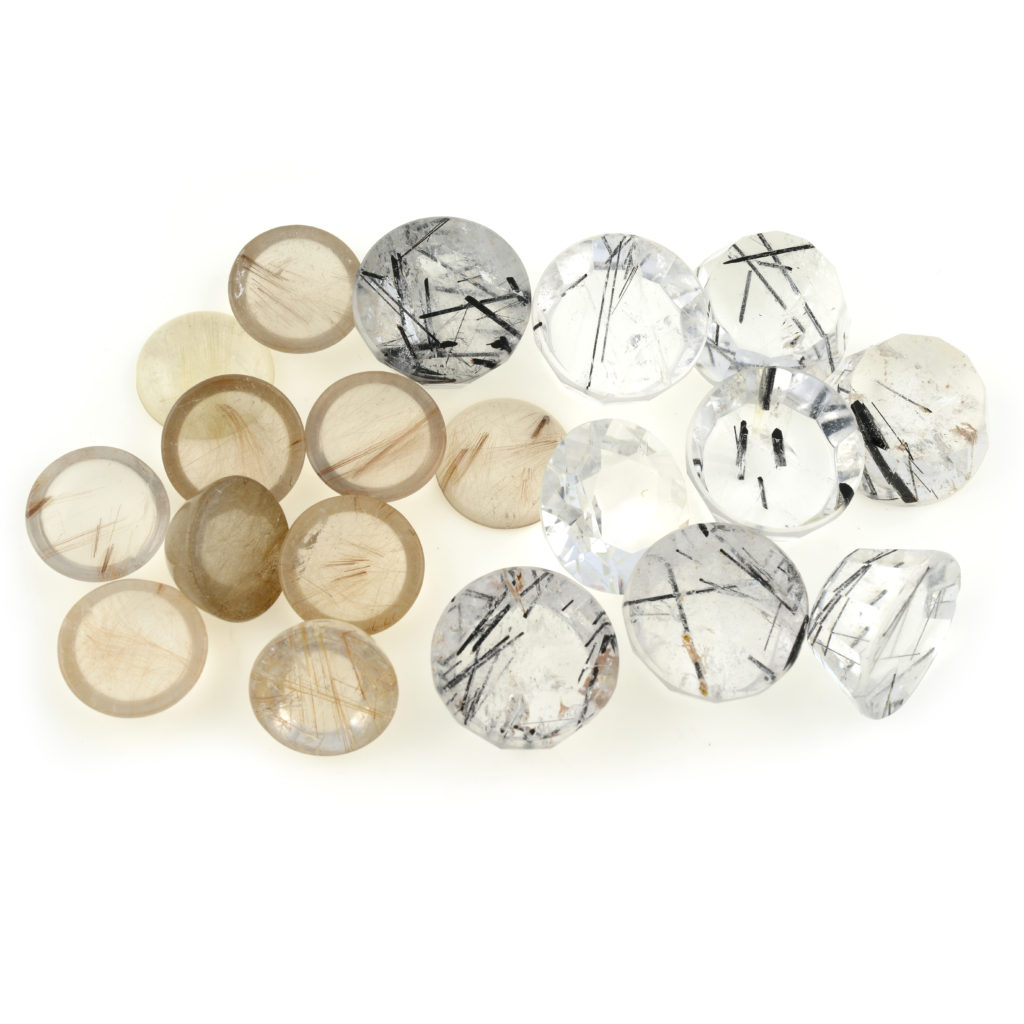 A selection of vari-shape rutilated quartz