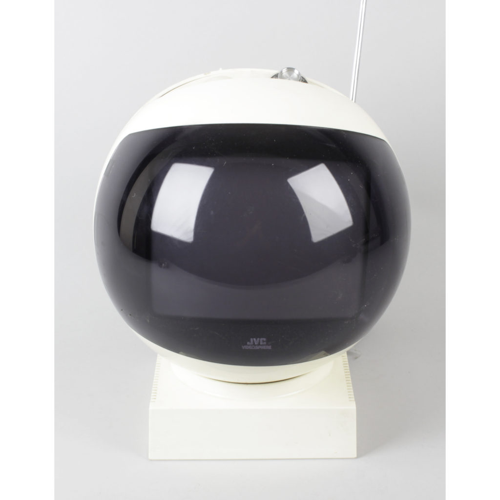 A vintage JVC Nivico model 3240 UK portable videosphere television set.