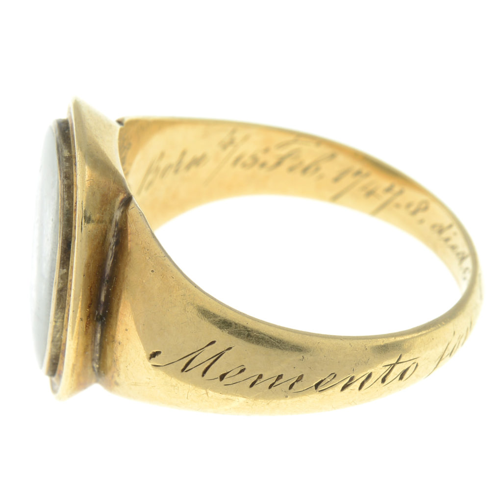 Gold mourning ring, for Jeremy Bentham, dedicated to Dr Neil Arnott