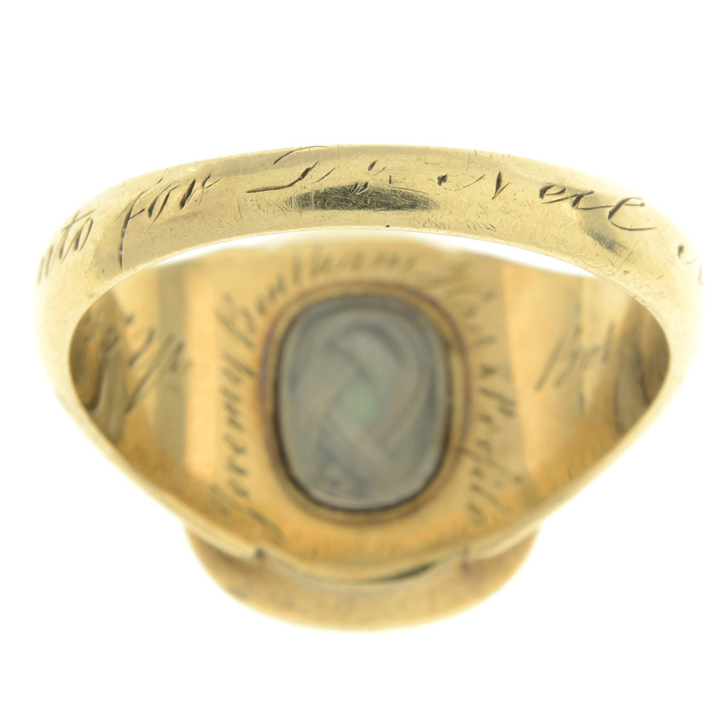 Gold mourning ring, for Jeremy Bentham, dedicated to Dr Neil Arnott