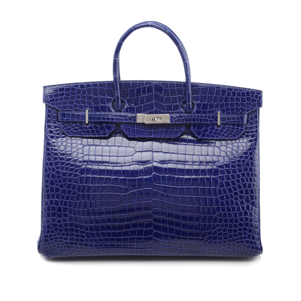 Hermès - Shiny Bleu Électrique Crocodile Birkin 40