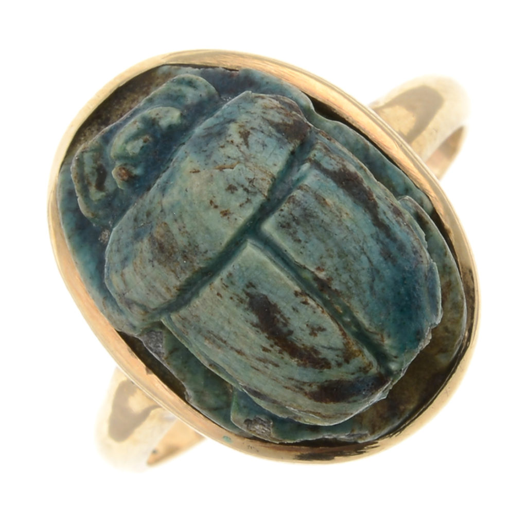 Ceramic scarab beetle dress ring