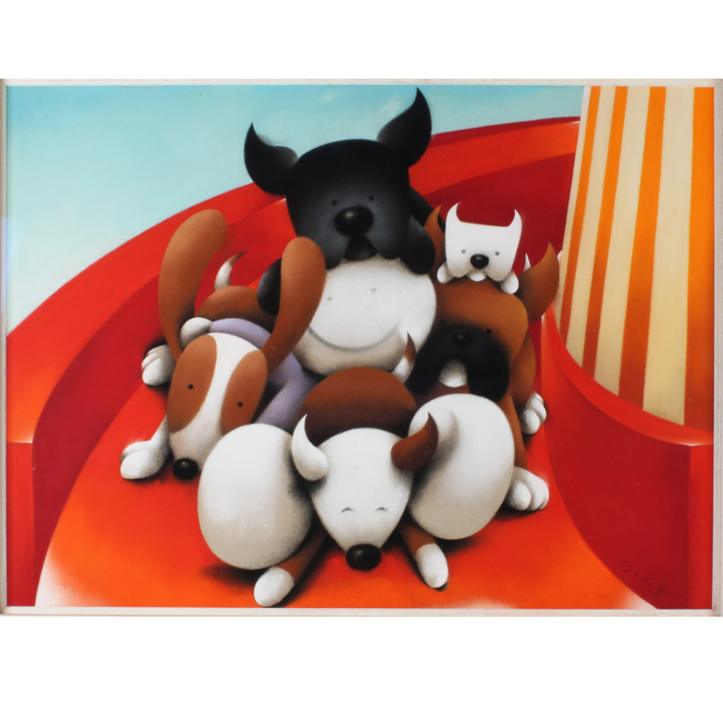 Doug Hyde pastel original ‘First One to the Bottom’